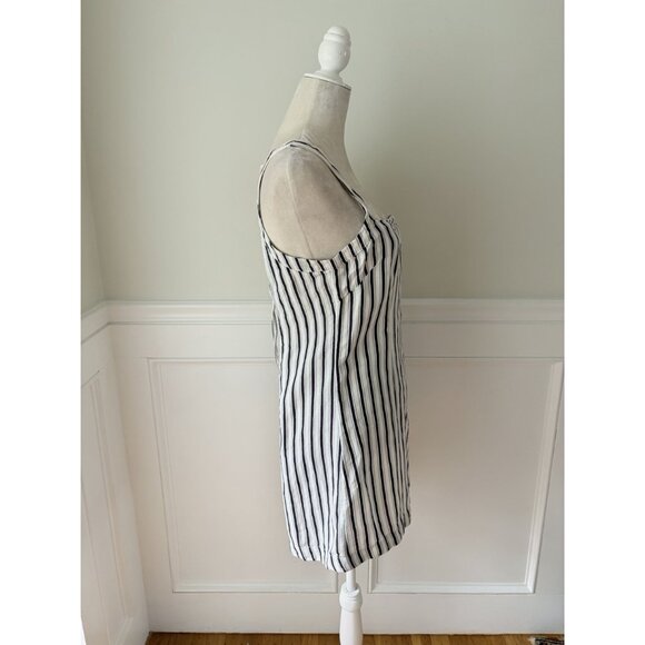 By Anthropologie Linen Blend Striped Relaxed Fit Open Back Dress S - Picture 4 of 8